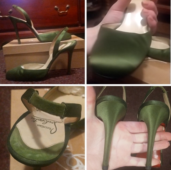 Christian Louboutin Shoes - Christian Louboutin Crepe Satin Red Bottoms Stiletto Slingback High Heel Sandals
